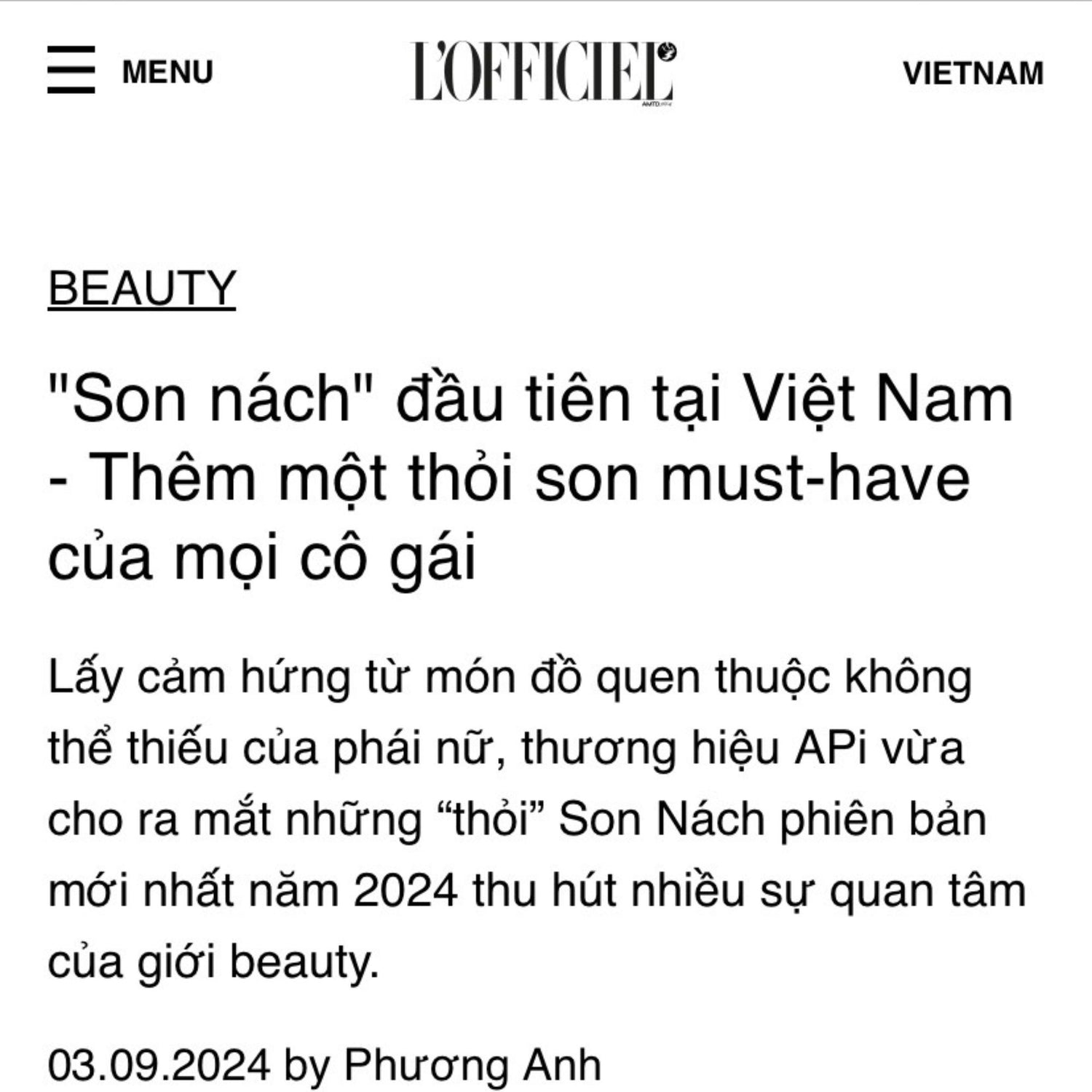 "Son nách" đầu tiên tại Việt Nam - Thêm một thỏi son must-have của mọi cô gái